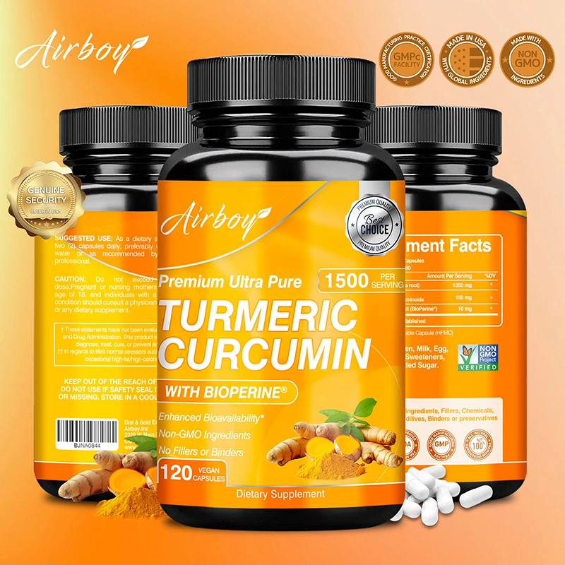 Turmeric Curcumin Capsule - แคปซูลขมิ้นเคอร์คูมิน - ช่วยบรรเทาอาการอักเสบของข้อต่อ, สารต้านอนุมูลอิสระ, เพิ่มการรับรู้ทางปัญญา, ปรับปรุงสุขภาพสมองและระบบย่อยอาหาร