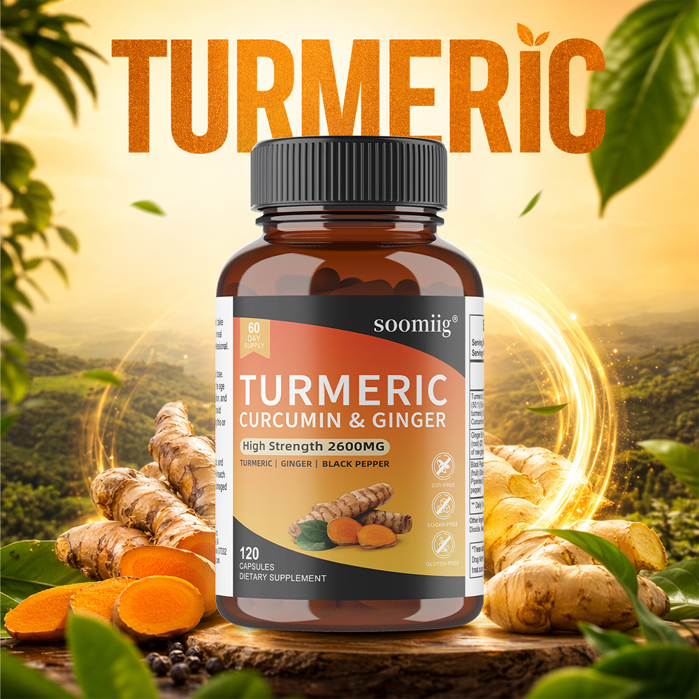 Turmeric Curcumin Capsule - แคปซูลขมิ้นเคอร์คูมินพร้อมขิงและพริกไทยดำ ช่วยบำรุงข้อต่อ ระบบย่อยอาหาร หัวใจ สมอง ผิวหนัง