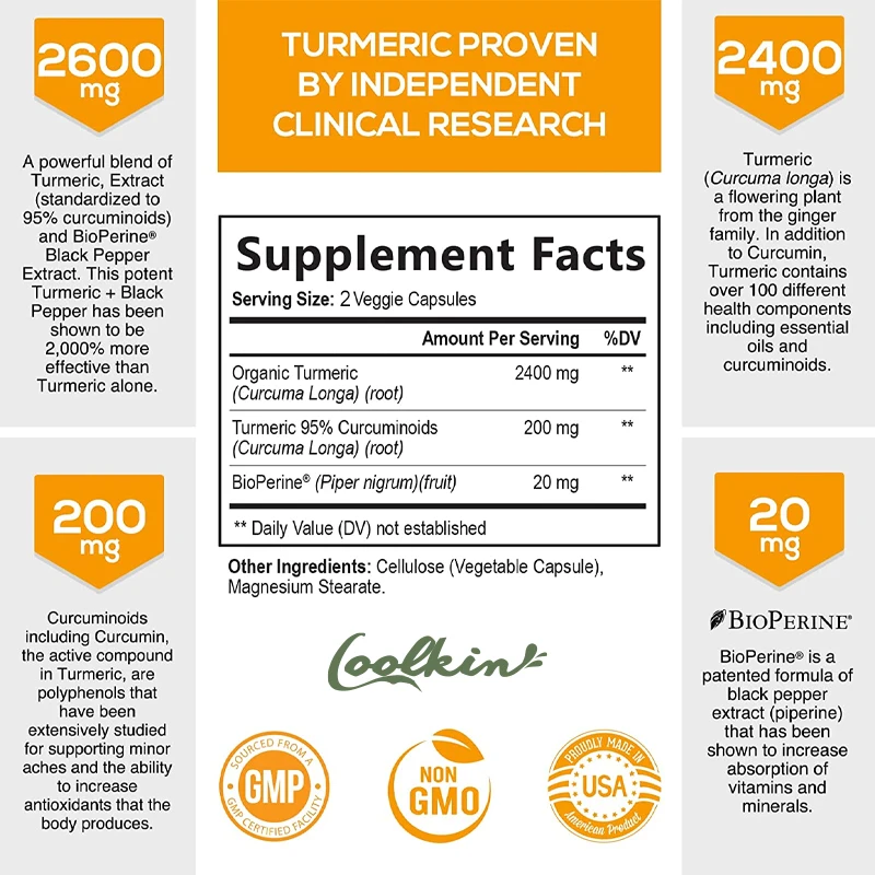 อาหารเสริมเคอร์คูมินผสมพริกไทย - Turmeric Curcumin Capsule บทวิจารณ์และราคา